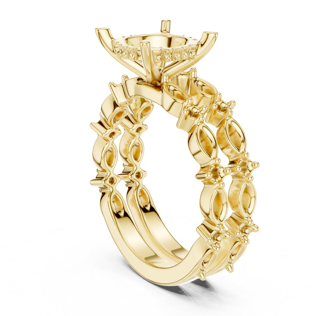 3.00 ct Celestial Cascade Engagement Ring 3ct Yellow Gold Round