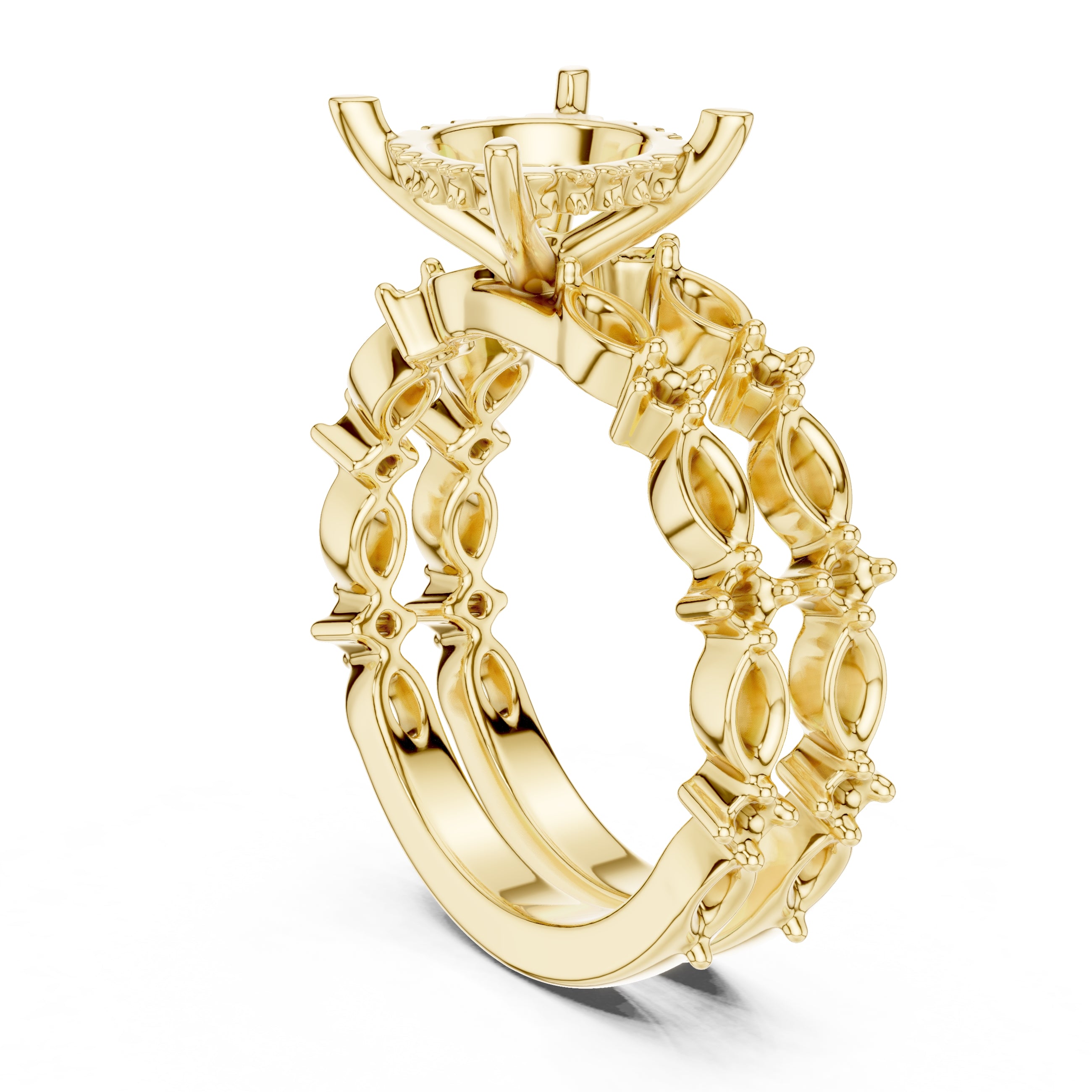 3.00 ct Celestial Cascade Engagement Ring 3ct Yellow Gold Round