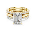 3.00 ct Sovereign Triple-Band Engagement Ring 3ct Yellow Gold Emerald