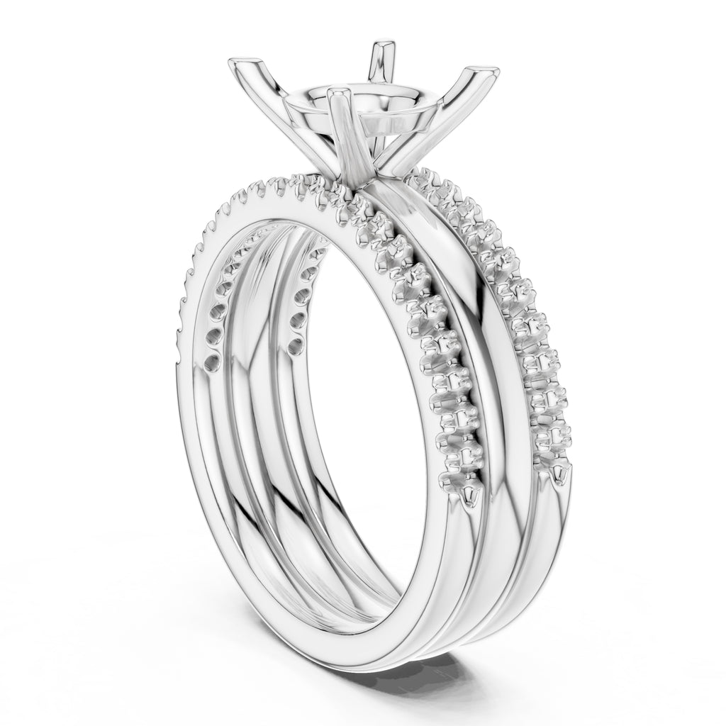 3.00 ct Sovereign Triple-Band Engagement Ring 3ct White Gold Round
