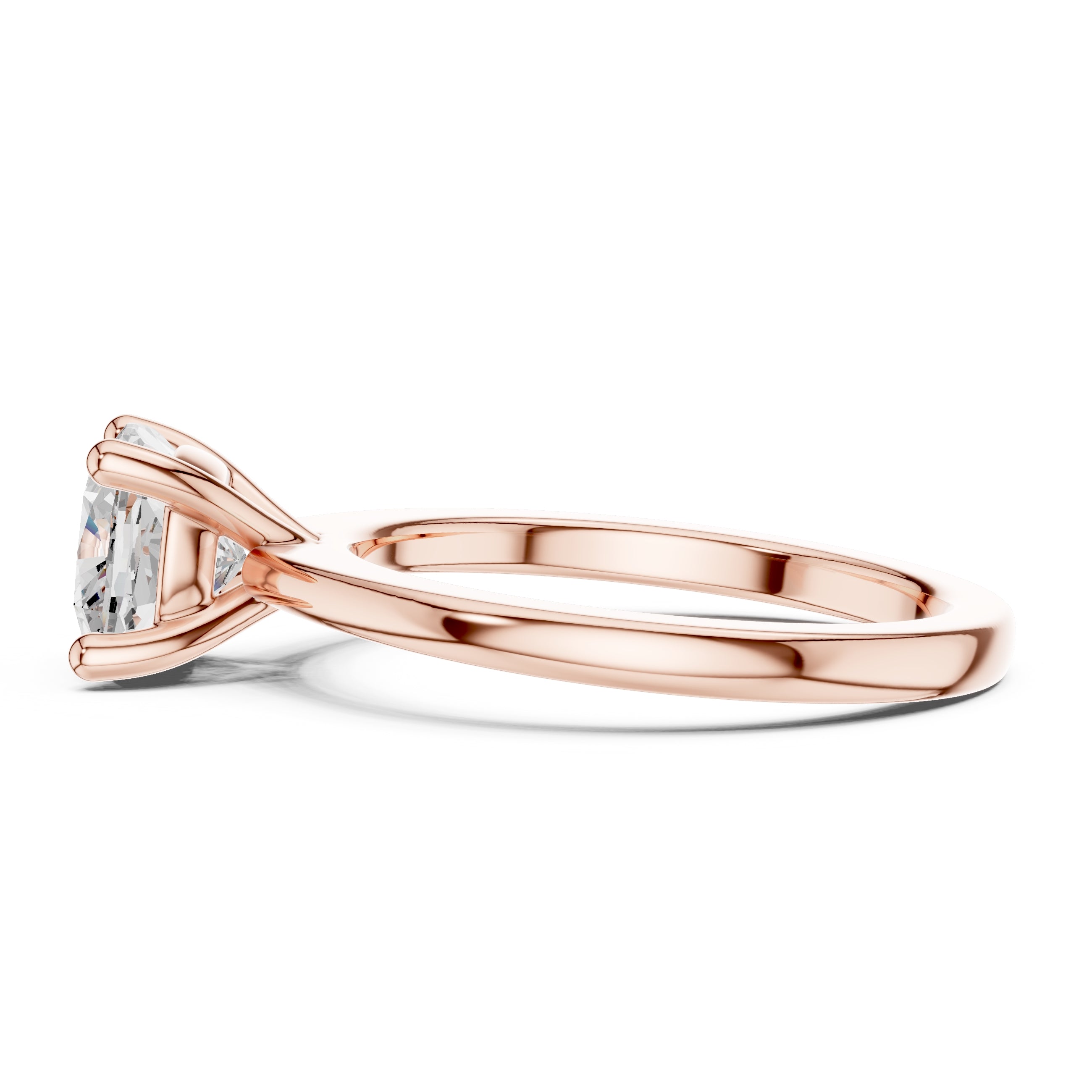 1.50 ct Aura Solitaire Engagement Ring 1.5ct Rose Gold Cushion