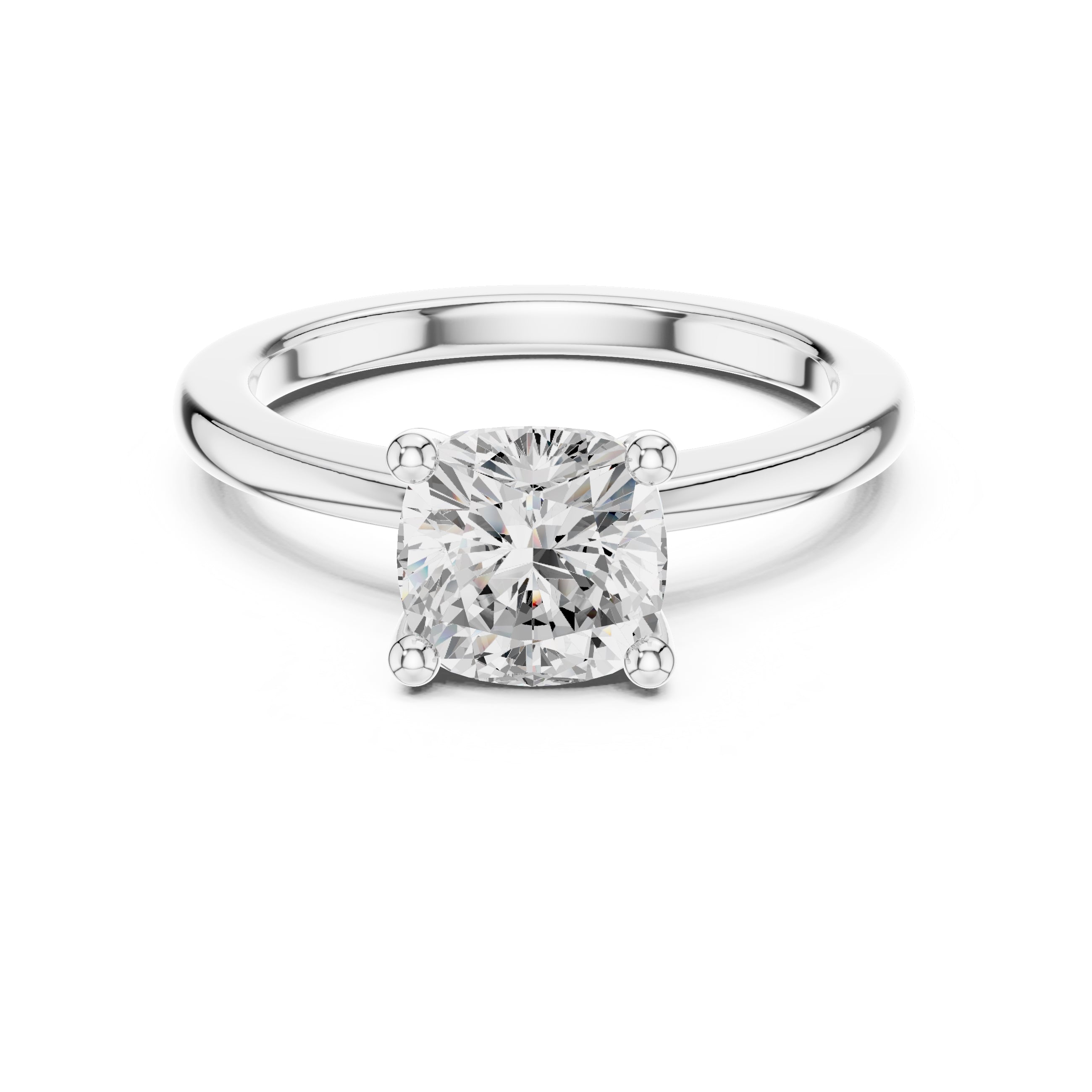 1.50 ct Aura Solitaire Engagement Ring 1.5ct White Gold Cushion