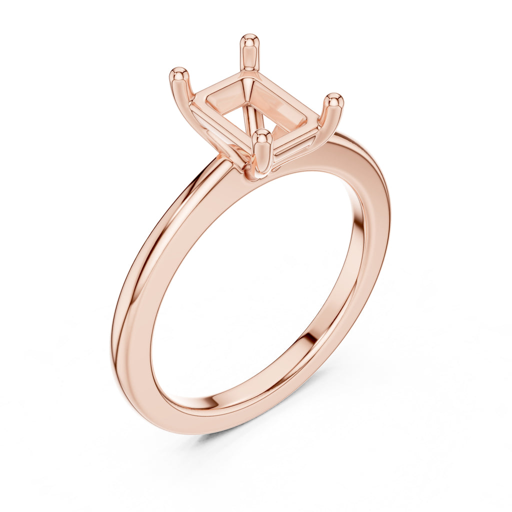 1.50 ct Aura Solitaire Engagement Ring 1.5ct Rose Gold Emerald