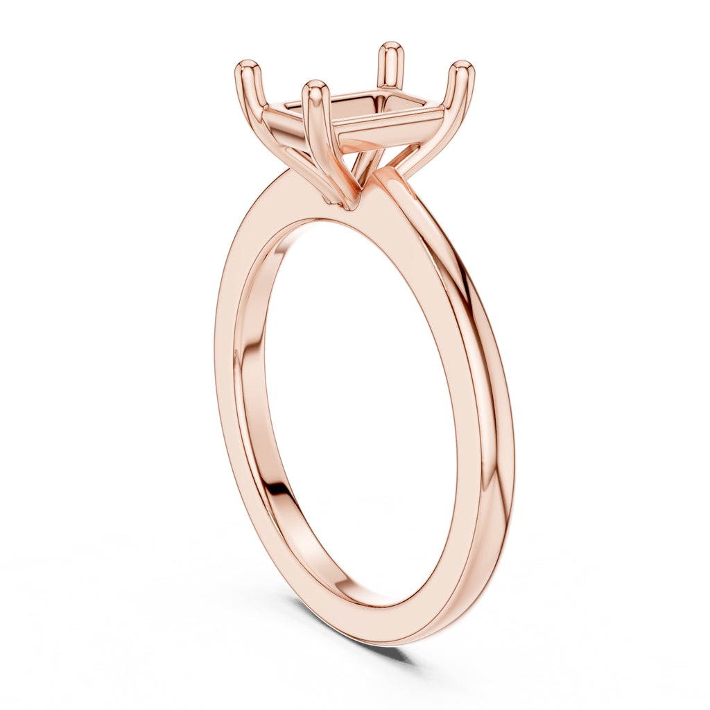 1.50 ct Aura Solitaire Engagement Ring 1.5ct Rose Gold Emerald