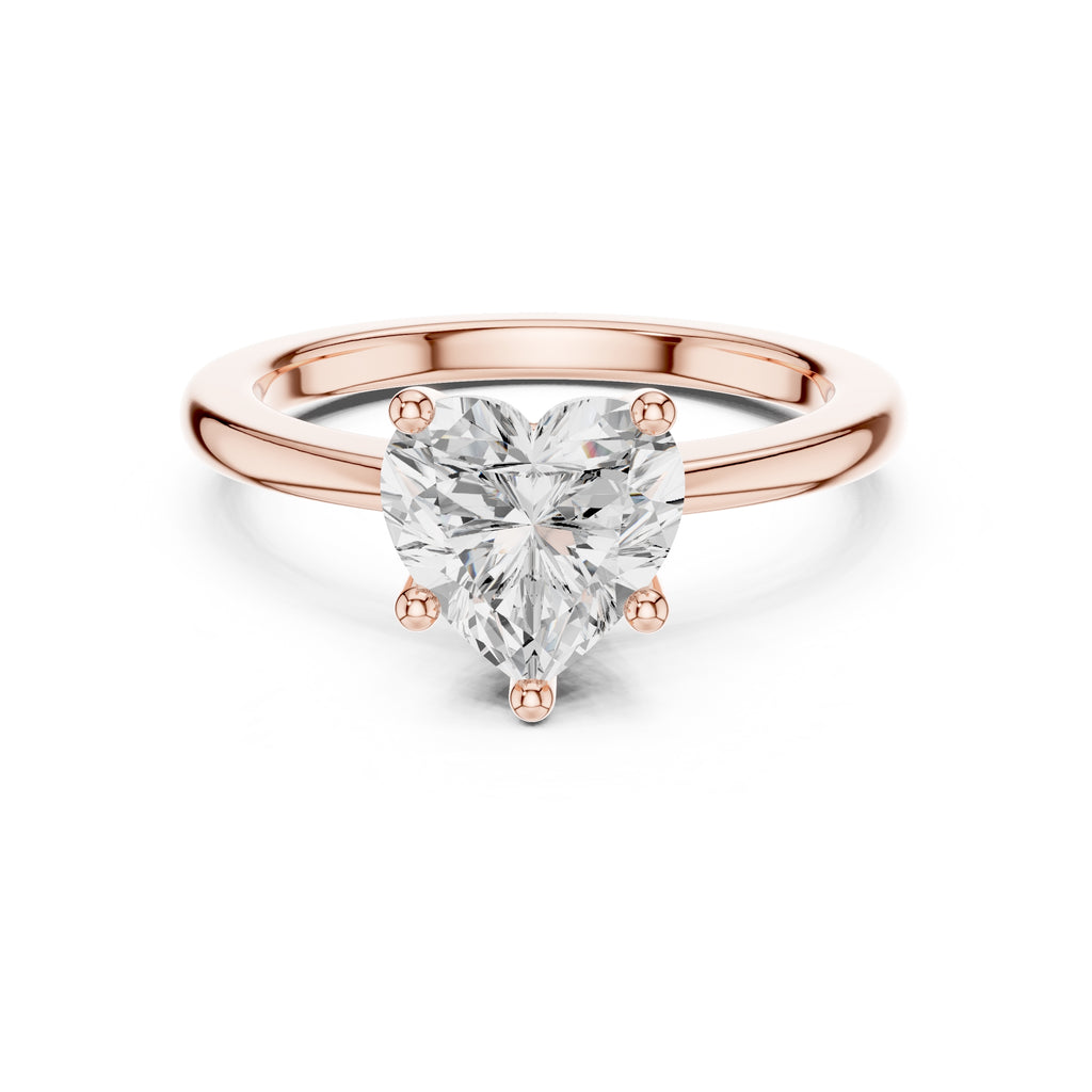1.50 ct Aura Solitaire Engagement Ring 1.5ct Rose Gold Heart