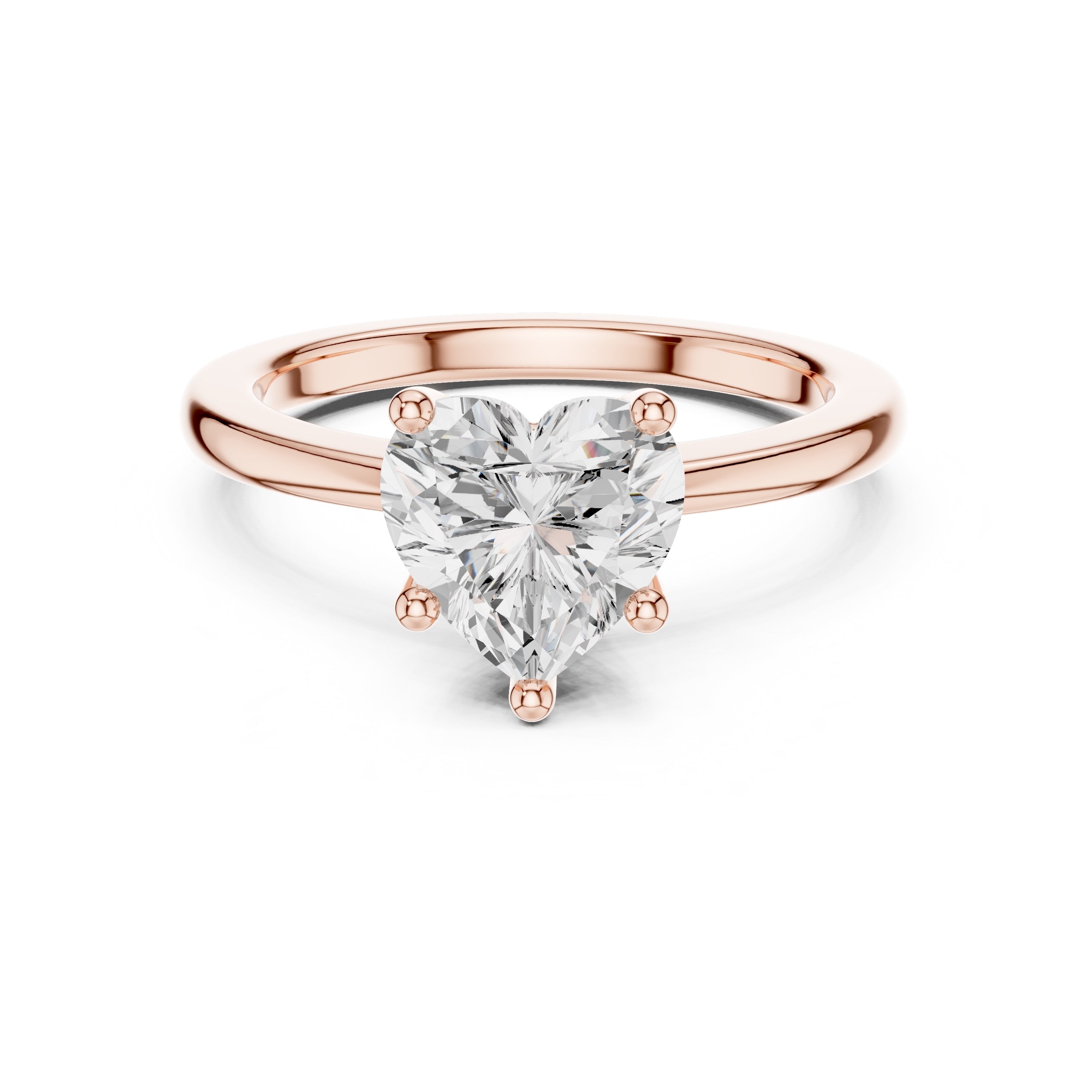1.50 ct Aura Solitaire Engagement Ring 1.5ct Rose Gold Heart