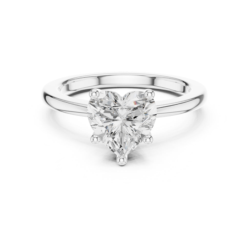 1.50 ct Aura Solitaire Engagement Ring 1.5ct White Gold Heart