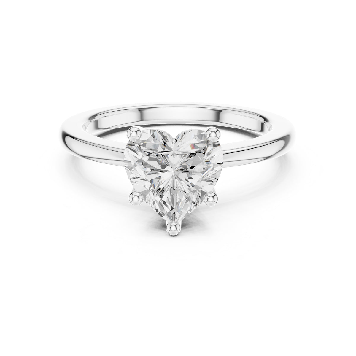 1.50 ct Aura Solitaire Engagement Ring 1.5ct White Gold Heart