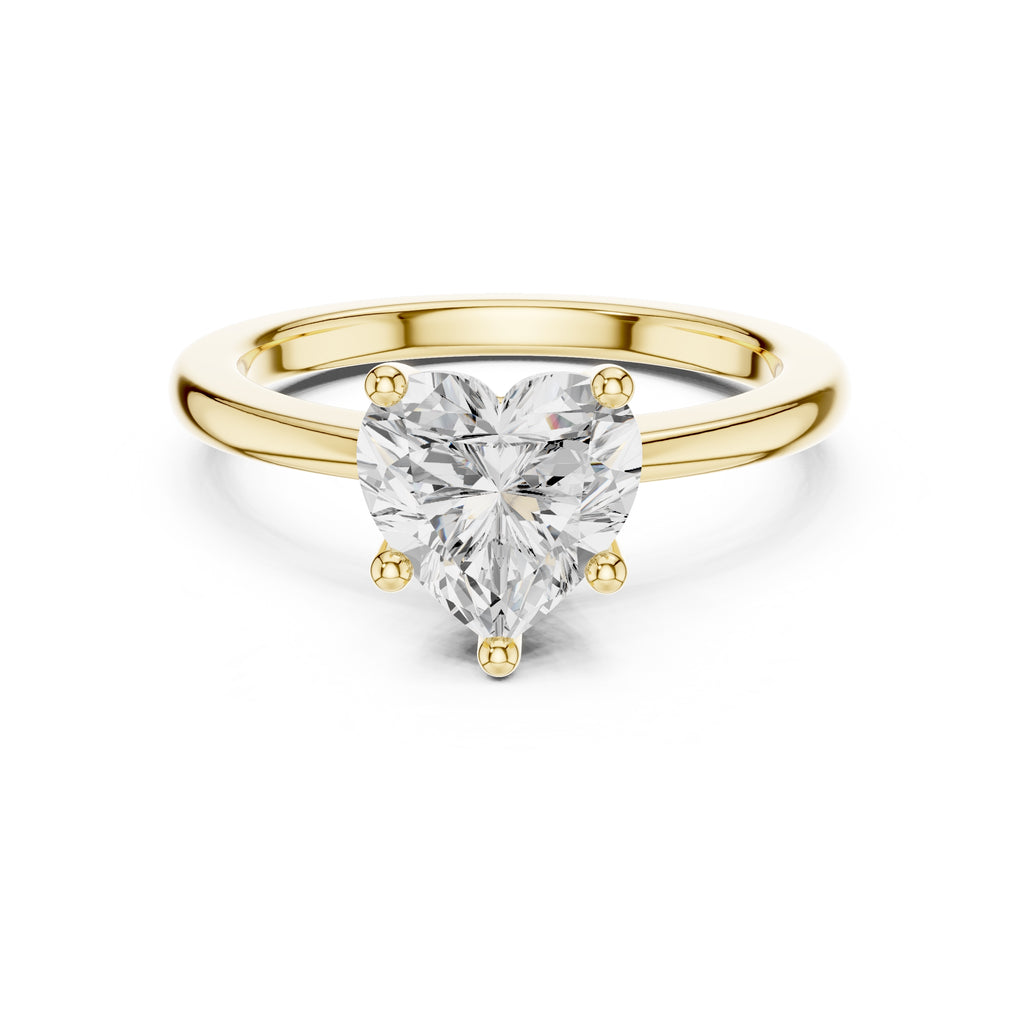1.50 ct Aura Solitaire Engagement Ring 1.5ct Yellow Gold Heart