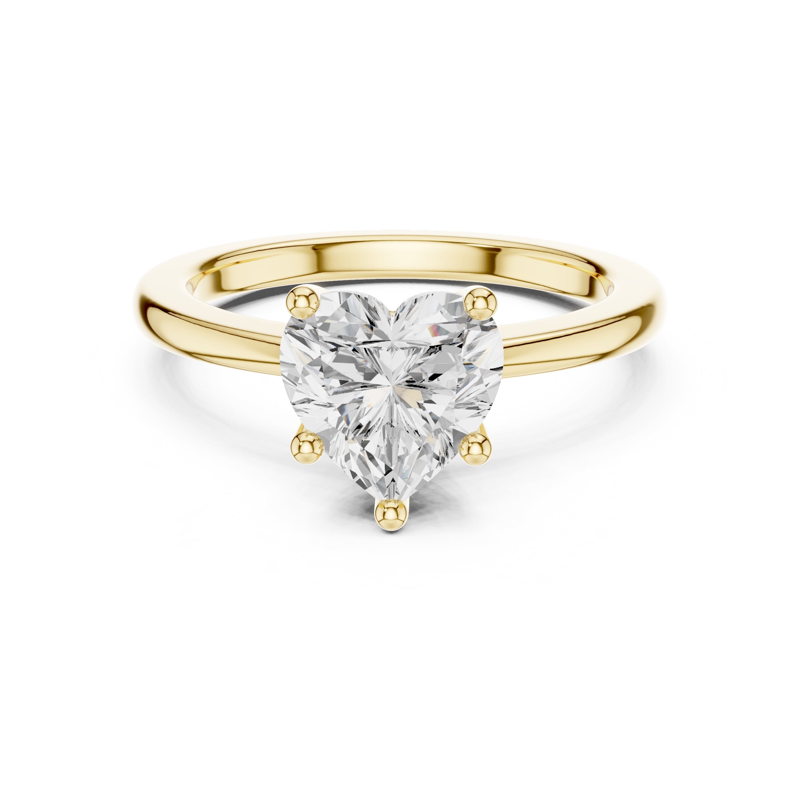 1.50 ct Aura Solitaire Engagement Ring 1.5ct Yellow Gold Heart