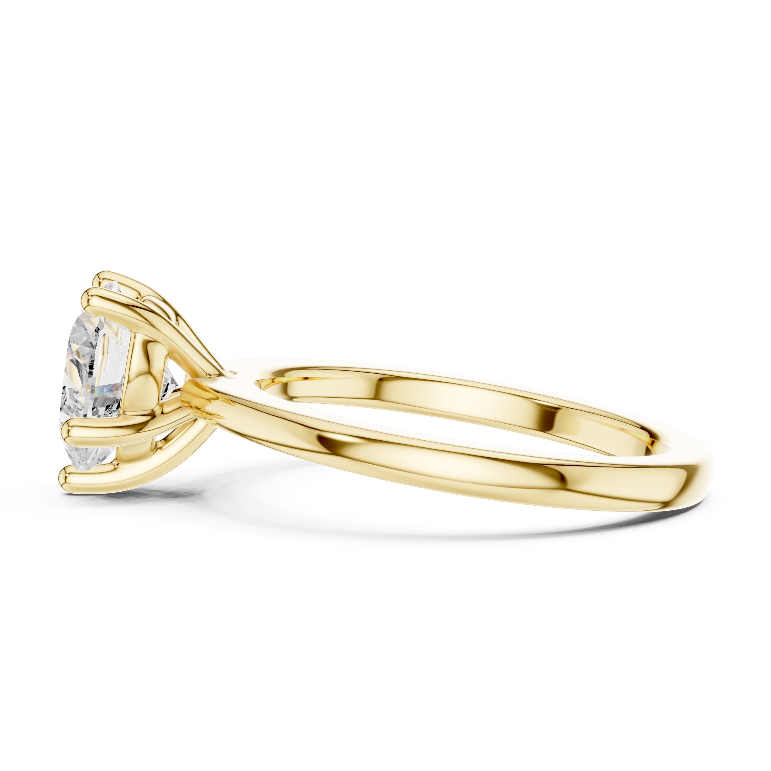 1.50 ct Aura Solitaire Engagement Ring 1.5ct Yellow Gold Heart