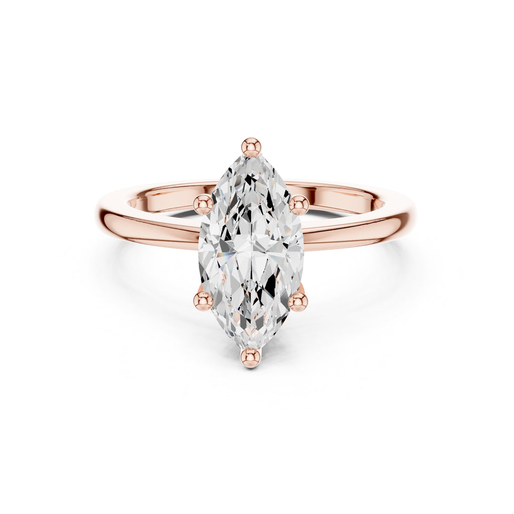 1.50 ct Aura Solitaire Engagement Ring 1.5ct Rose Gold Marquise