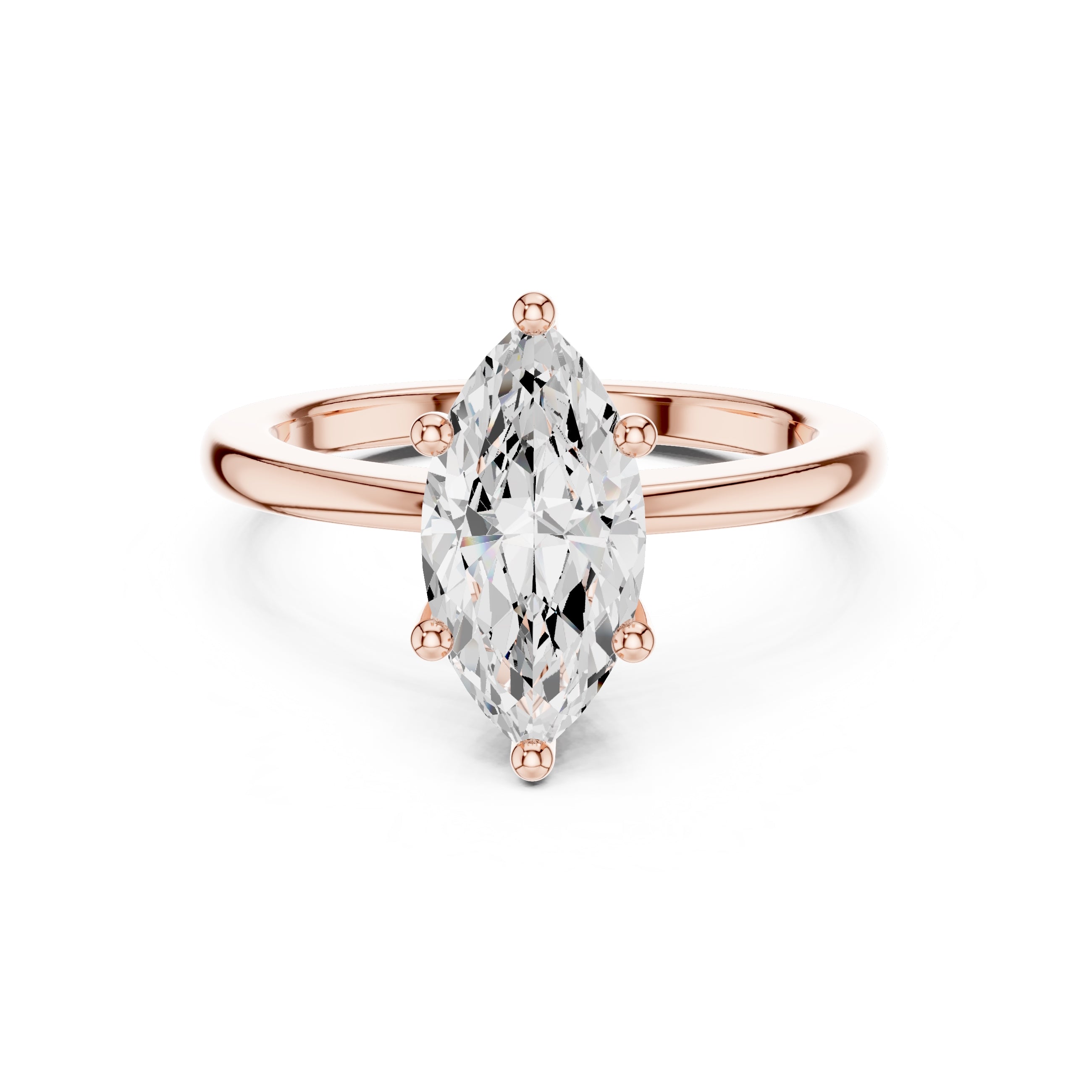 1.50 ct Aura Solitaire Engagement Ring 1.5ct Rose Gold Marquise