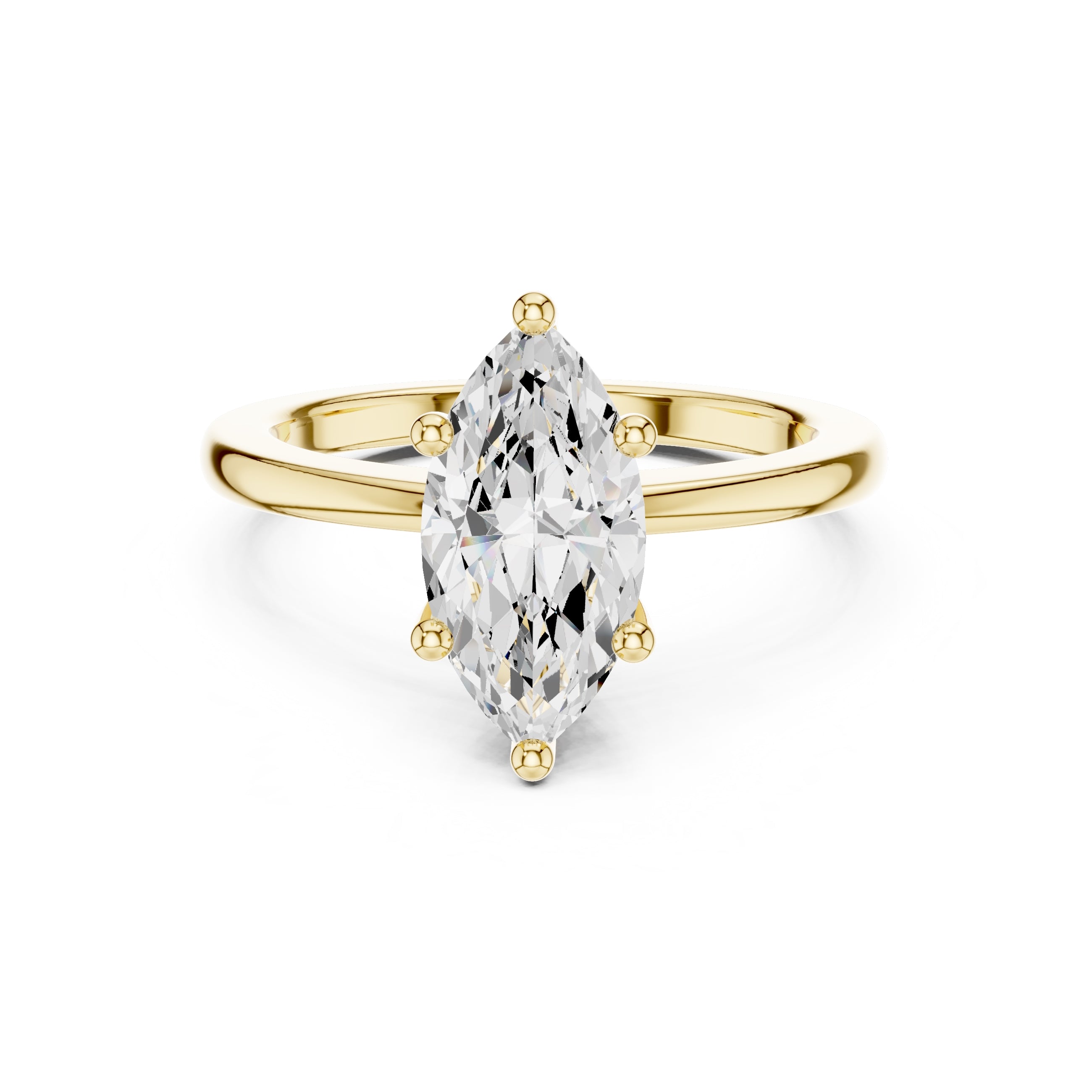 1.50 ct Aura Solitaire Engagement Ring 1.5ct Yellow Gold Marquise