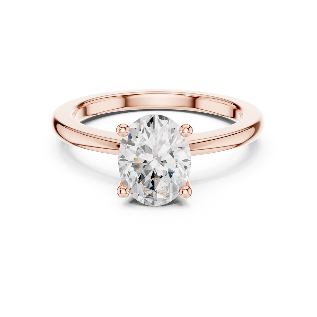 1.50 ct Aura Solitaire Engagement Ring 1.5ct Rose Gold Oval
