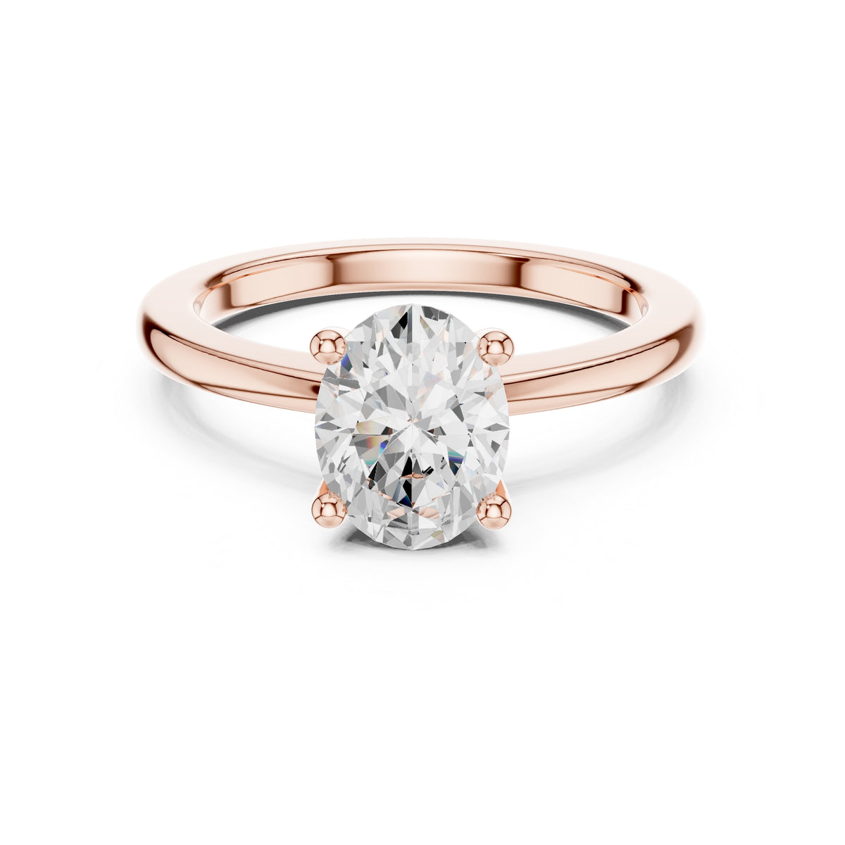 1.50 ct Aura Solitaire Engagement Ring 1.5ct Rose Gold Oval