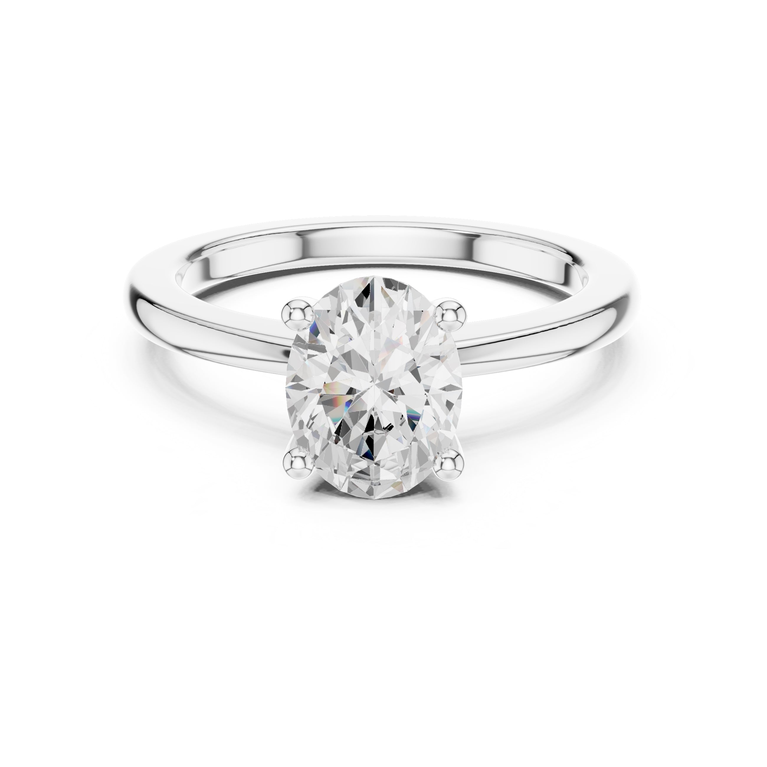 1.50 ct Aura Solitaire Engagement Ring 1.5ct White Gold Oval