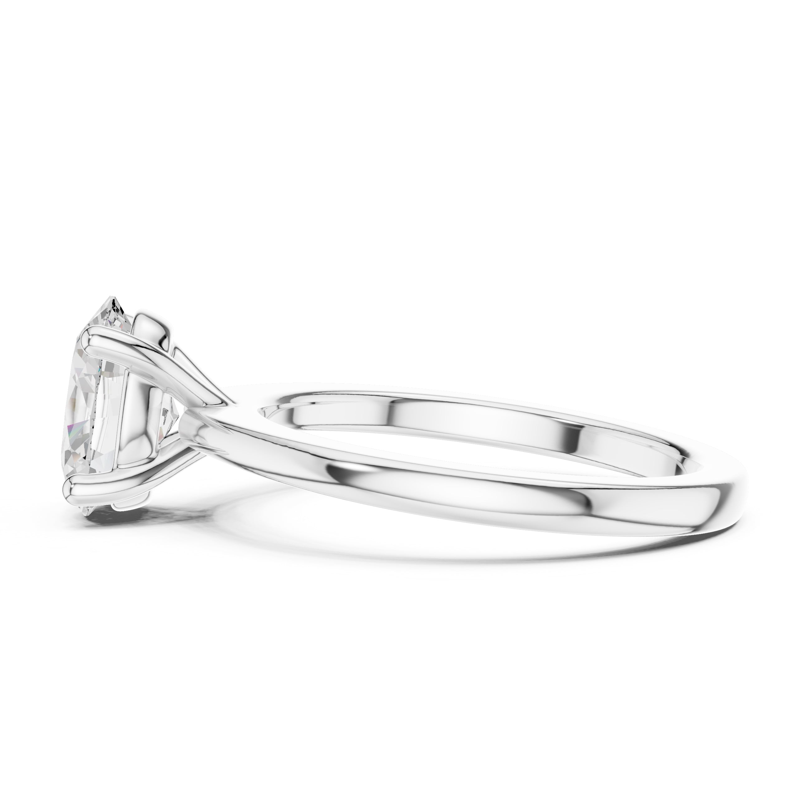 1.50 ct Aura Solitaire Engagement Ring 1.5ct White Gold Oval