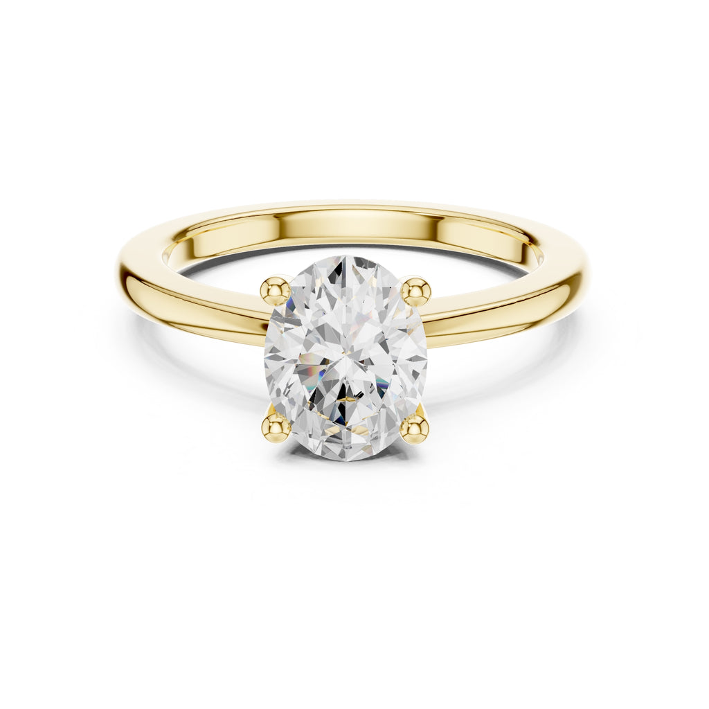 1.50 ct Aura Solitaire Engagement Ring 1.5ct Yellow Gold Oval