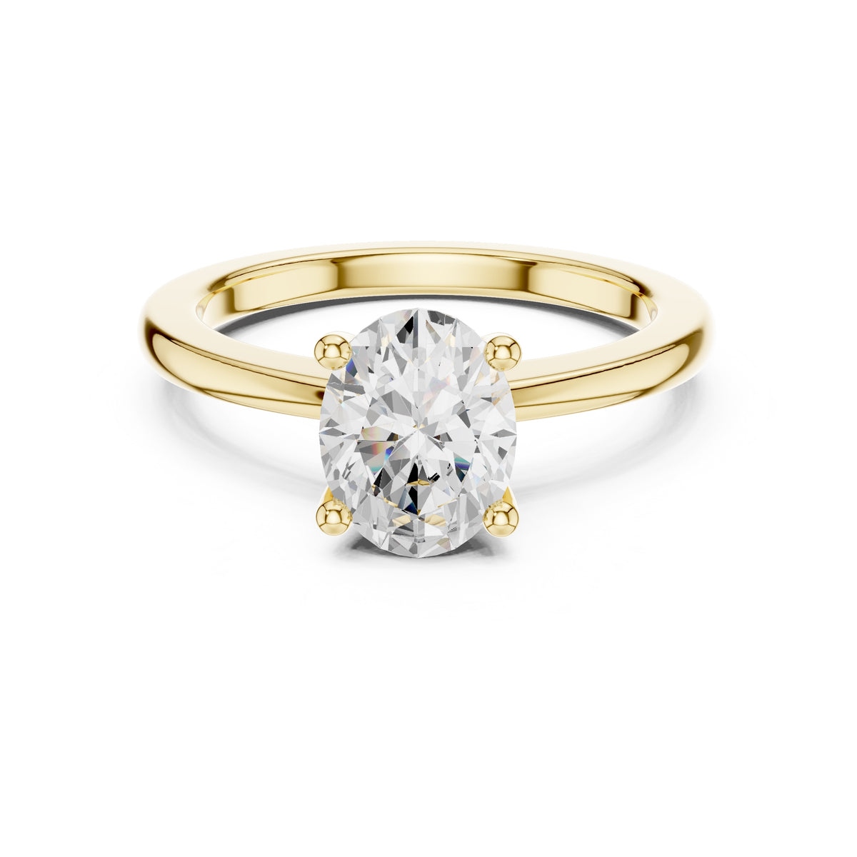1.50 ct Aura Solitaire Engagement Ring 1.5ct Yellow Gold Oval