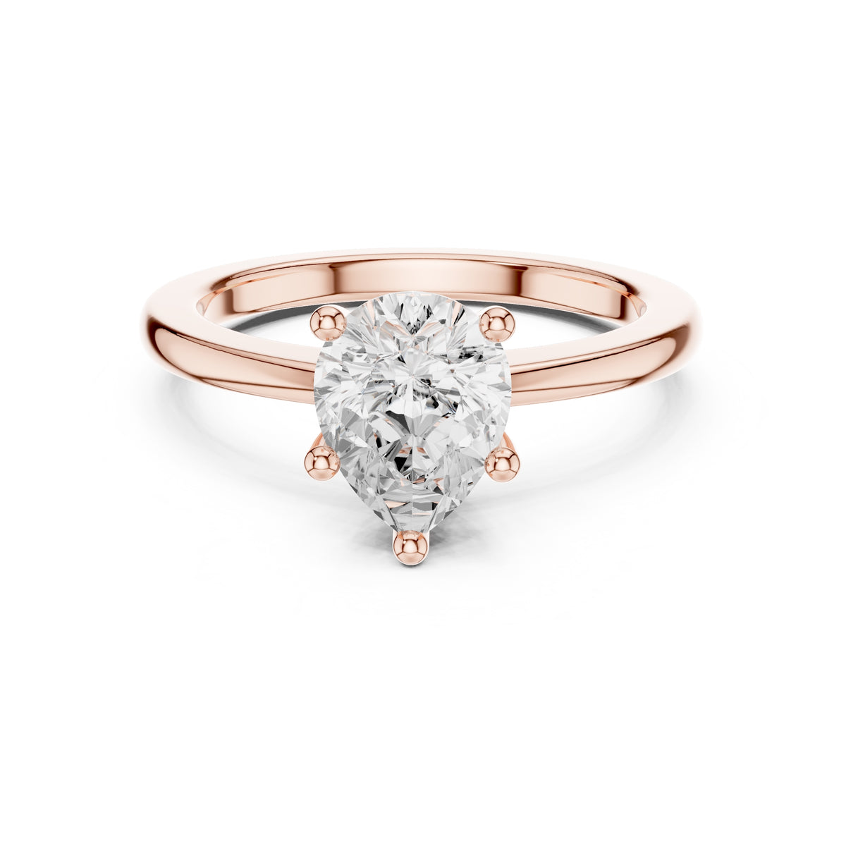 1.50 ct Aura Solitaire Engagement Ring 1.5ct Rose Gold Pear