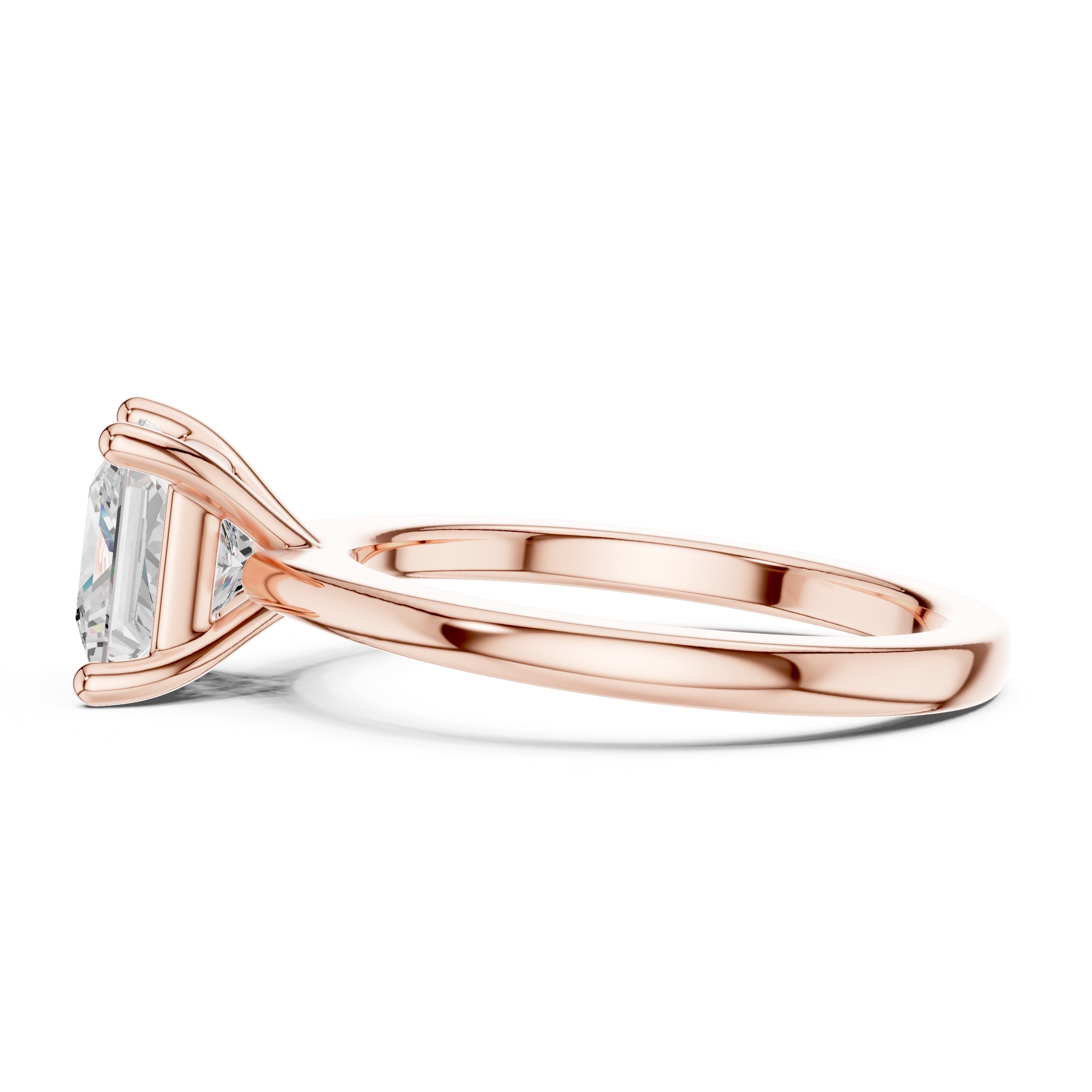 1.50 ct Aura Solitaire Engagement Ring 1.5ct Rose Gold Princess