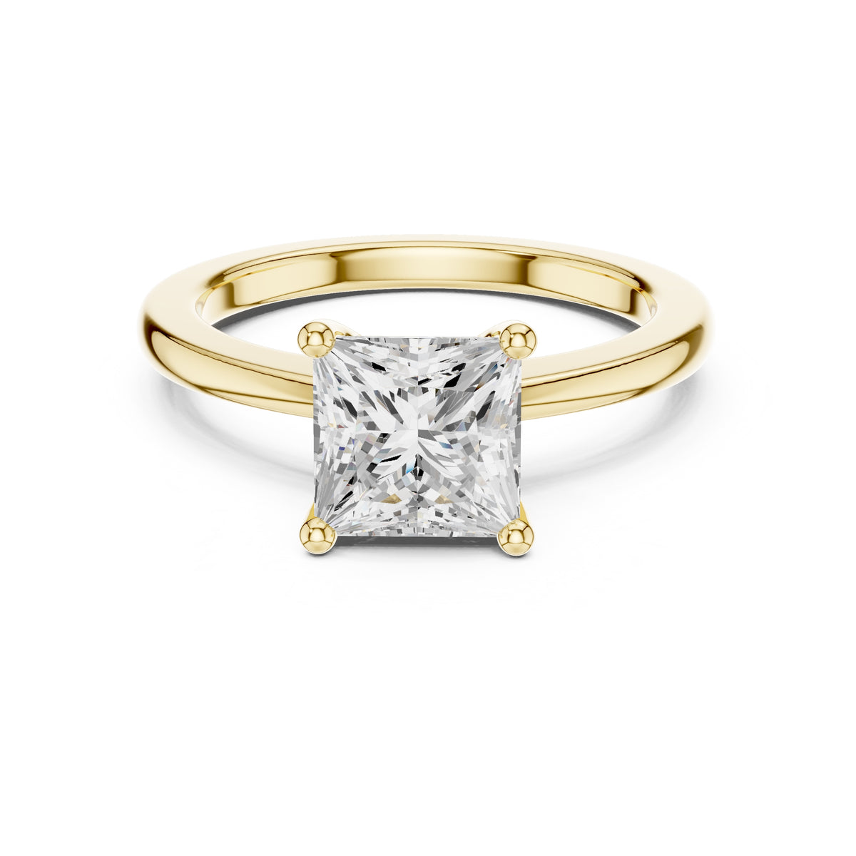 1.50 ct Aura Solitaire Engagement Ring 1.5ct Yellow Gold Princess