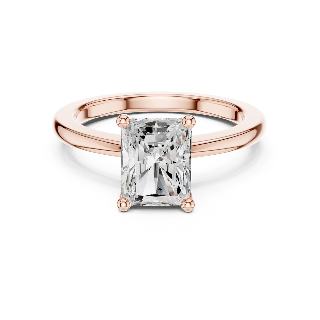 1.50 ct Aura Solitaire Engagement Ring 1.5ct Rose Gold Radiant