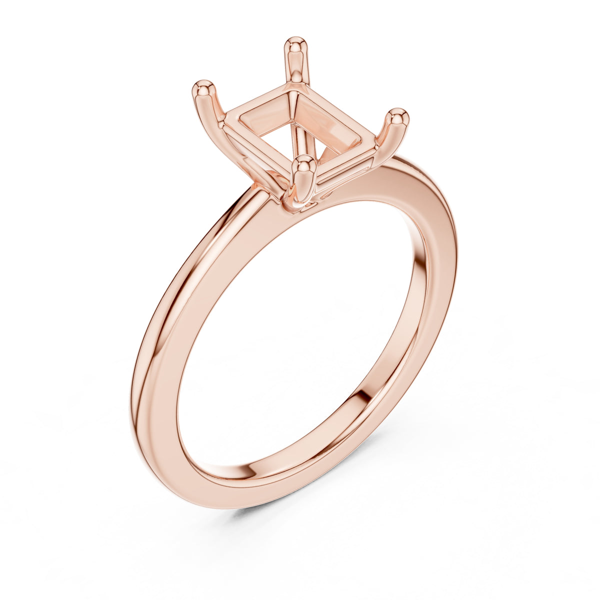 1.50 ct Aura Solitaire Engagement Ring 1.5ct Rose Gold Radiant