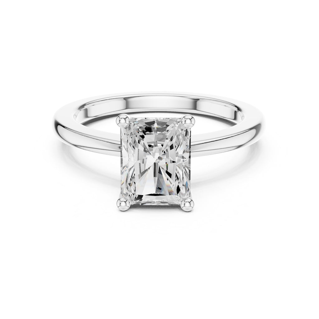 1.50 ct Aura Solitaire Engagement Ring 1.5ct White Gold Radiant