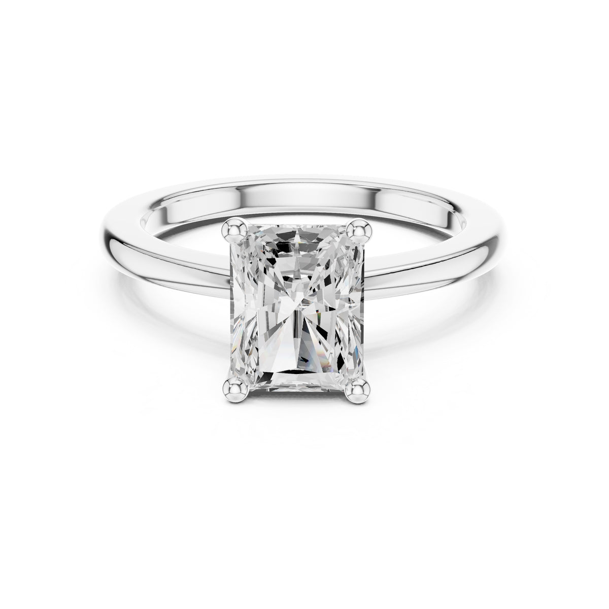 1.50 ct Aura Solitaire Engagement Ring 1.5ct White Gold Radiant