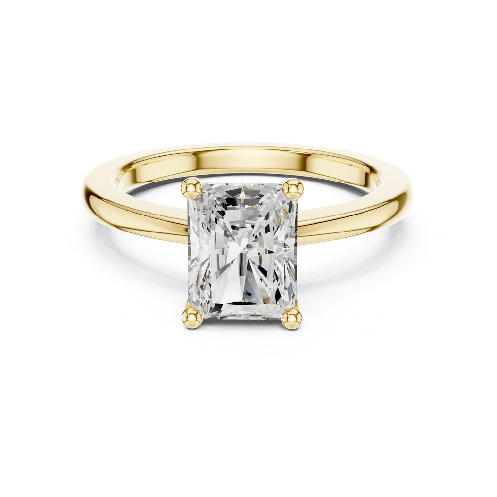 1.50 ct Aura Solitaire Engagement Ring 1.5ct Yellow Gold Radiant