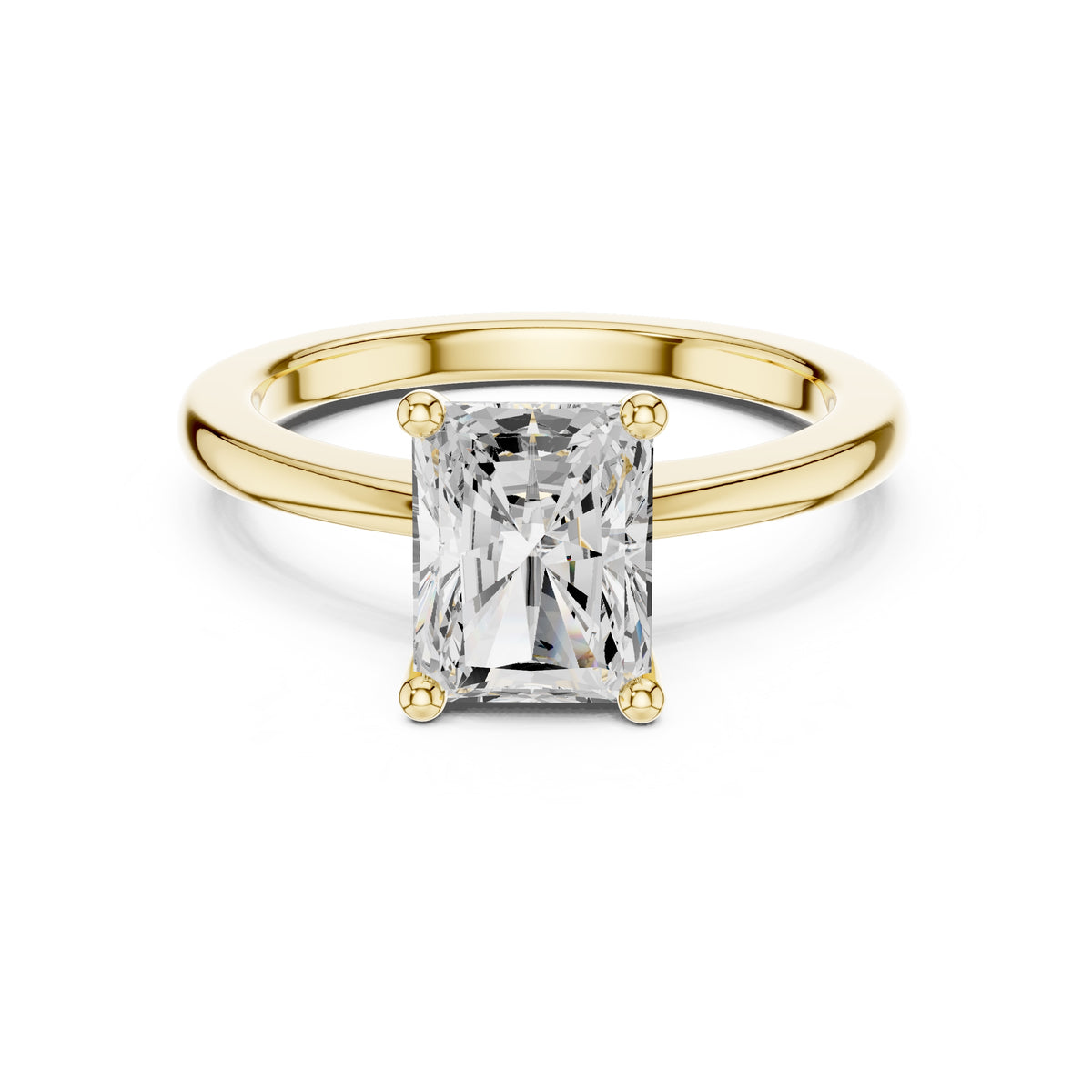 1.50 ct Aura Solitaire Engagement Ring 1.5ct Yellow Gold Radiant