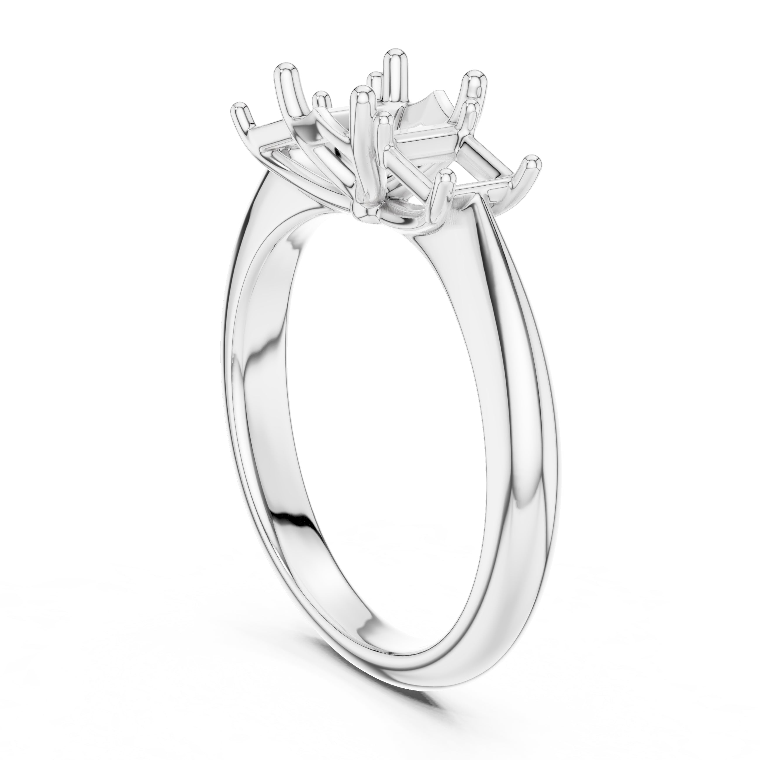 1.00 ct Trilogy Trio Engagement Ring 1ct White Gold Asscher