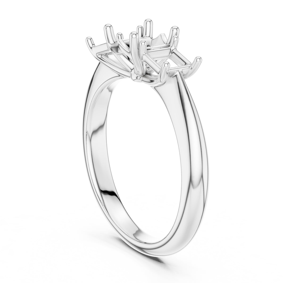 1.00 ct Trilogy Trio Engagement Ring 1ct White Gold Cushion