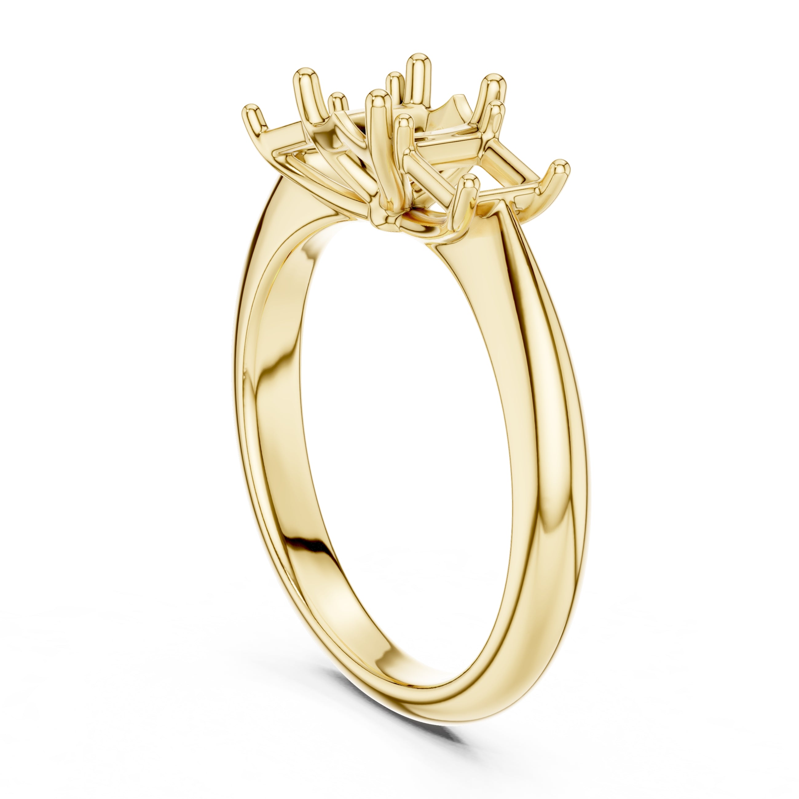 1.00 ct Trilogy Trio Engagement Ring 1ct Yellow Gold Cushion