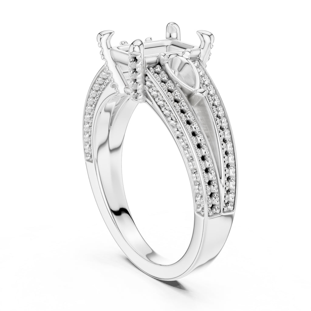 2.00 ct Celestial Trio Engagement Ring 2ct White Gold Radiant