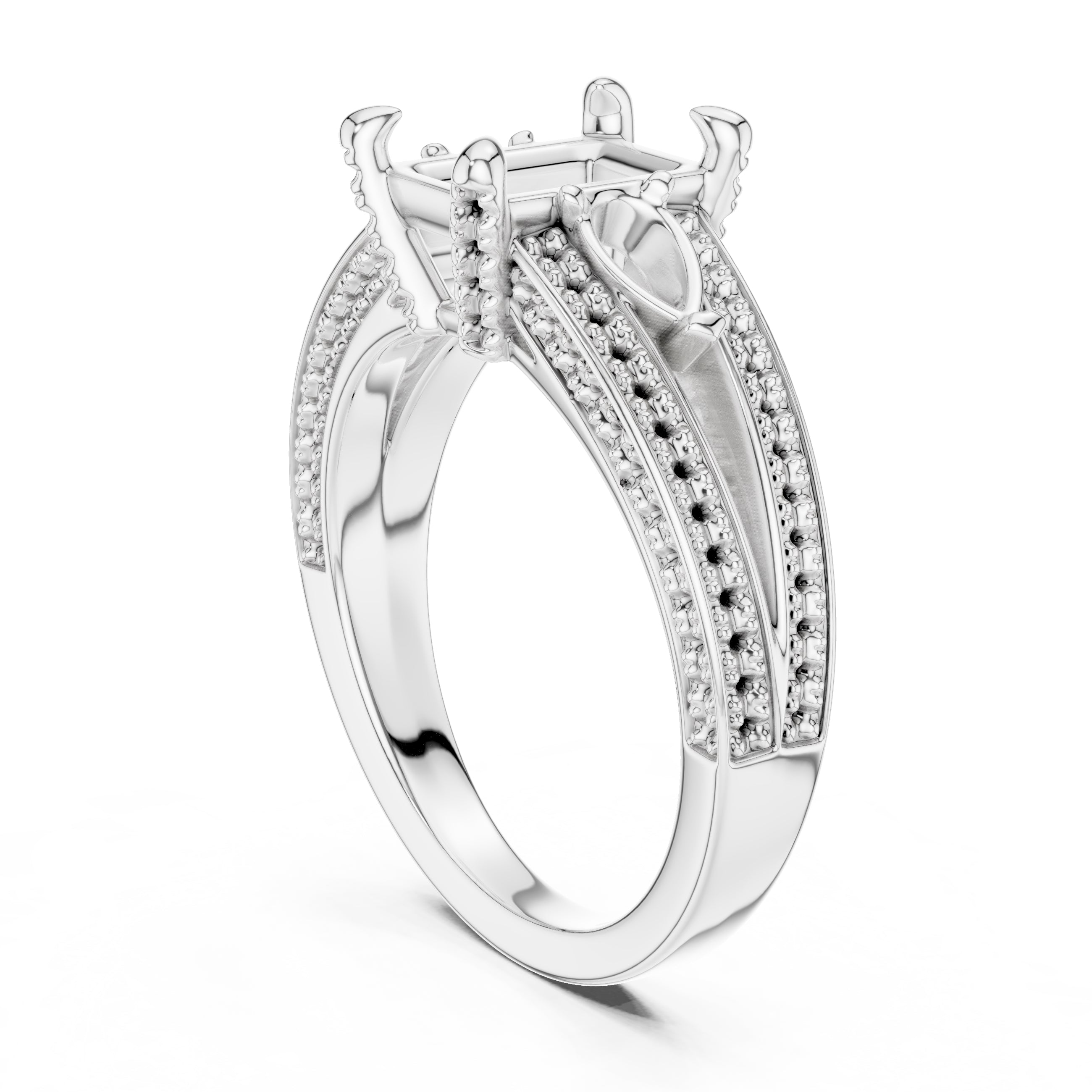 2.00 ct Celestial Trio Engagement Ring 2ct White Gold Radiant