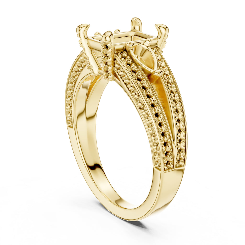 2.00 ct Celestial Trio Engagement Ring 2ct Yellow Gold Radiant