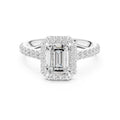 1.50 ct Nova Halo Engagement Ring 1.5ct White Gold Emerald