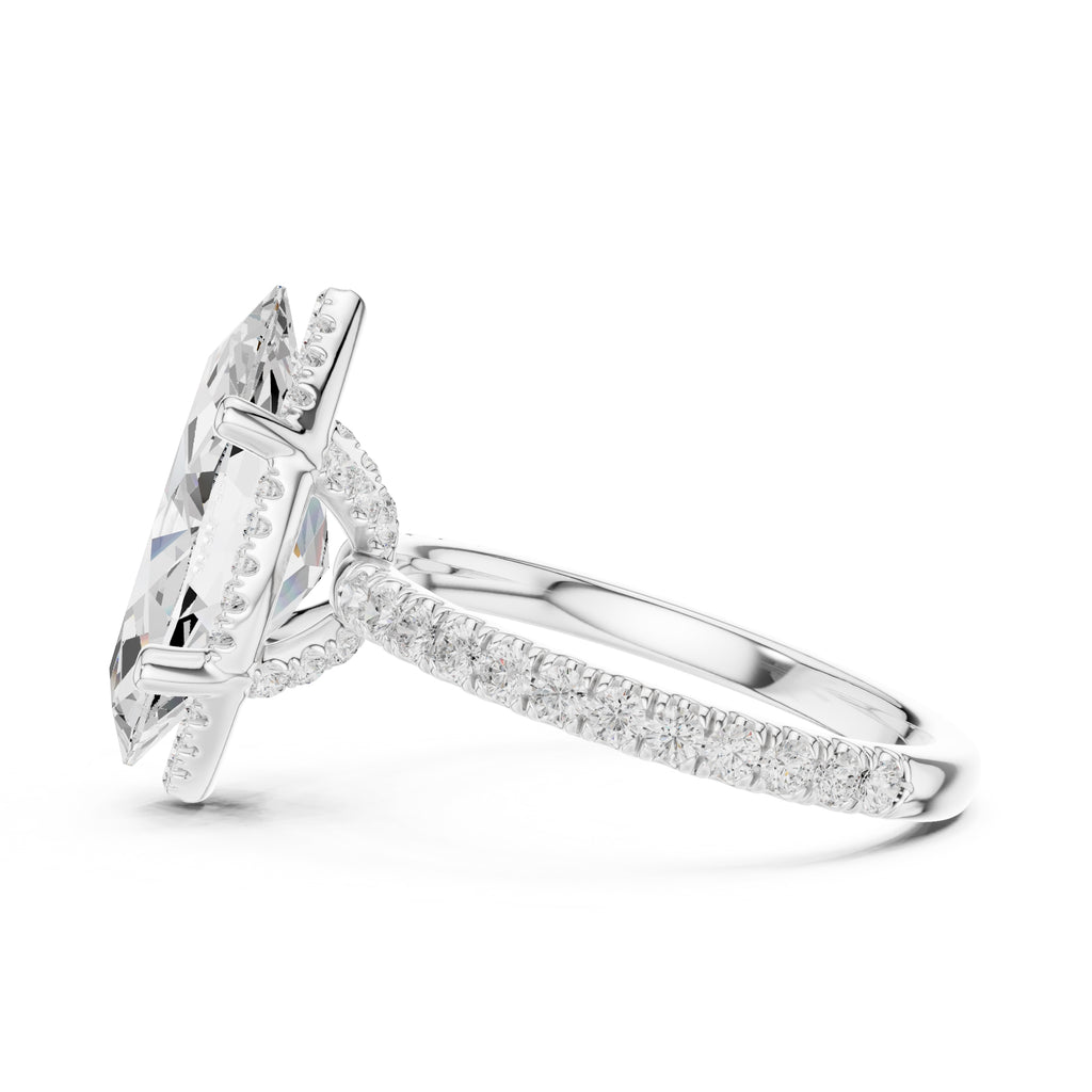 3.50 ct Lumina Pavé Engagement Ring 3.5ct White Gold Marquise