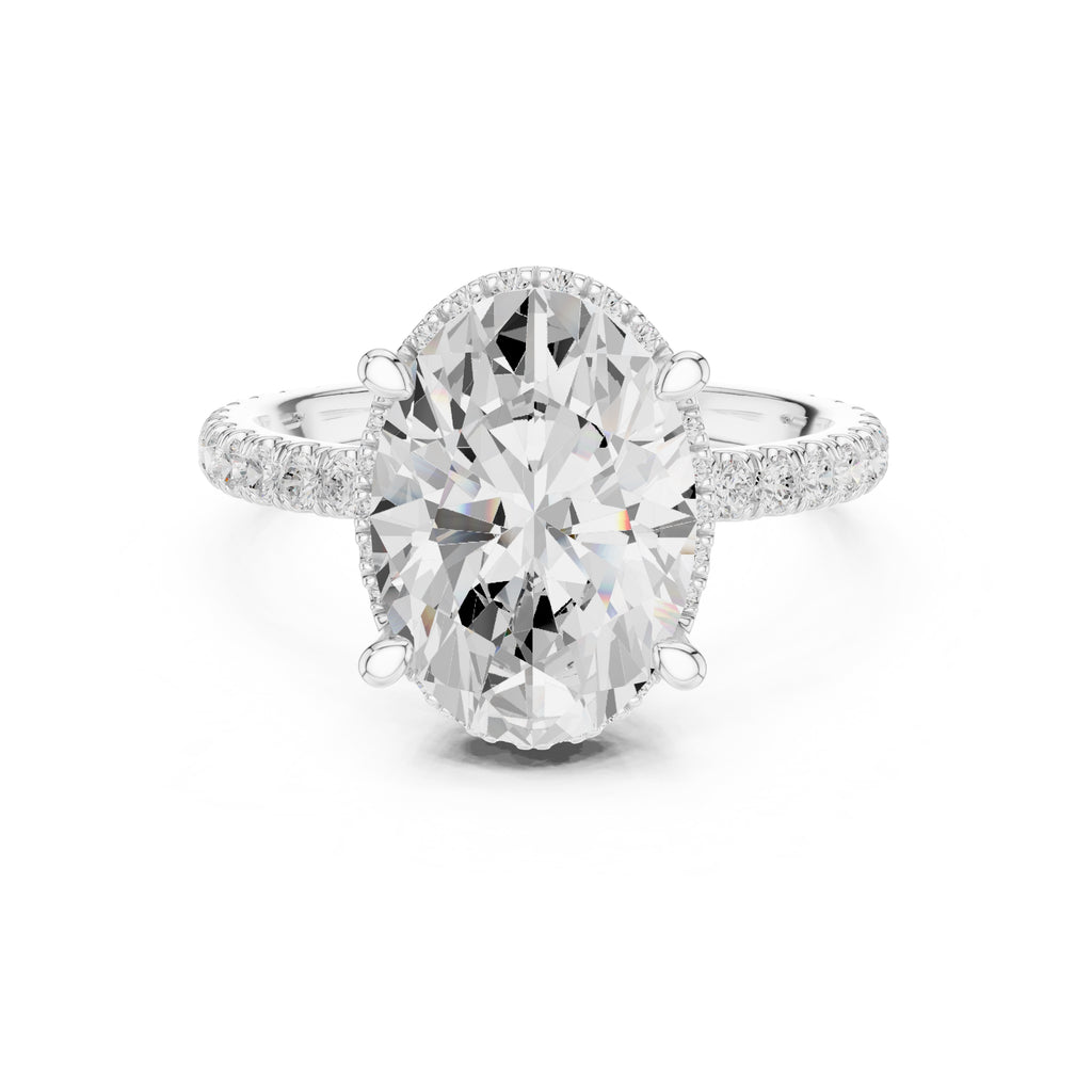 3.50 ct Lumina Pavé Engagement Ring 3.5ct White Gold Oval