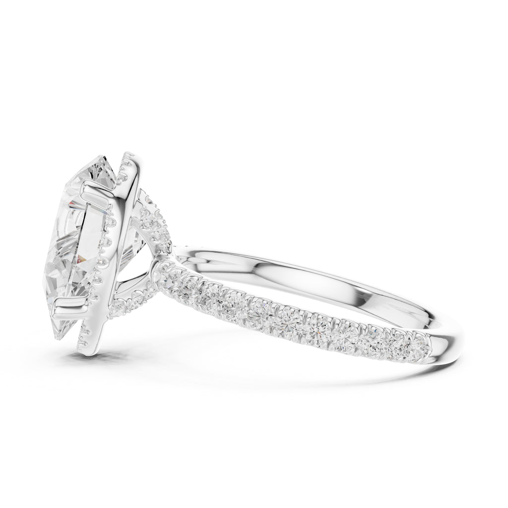 3.50 ct Lumina Pavé Engagement Ring 3.5ct White Gold Pear