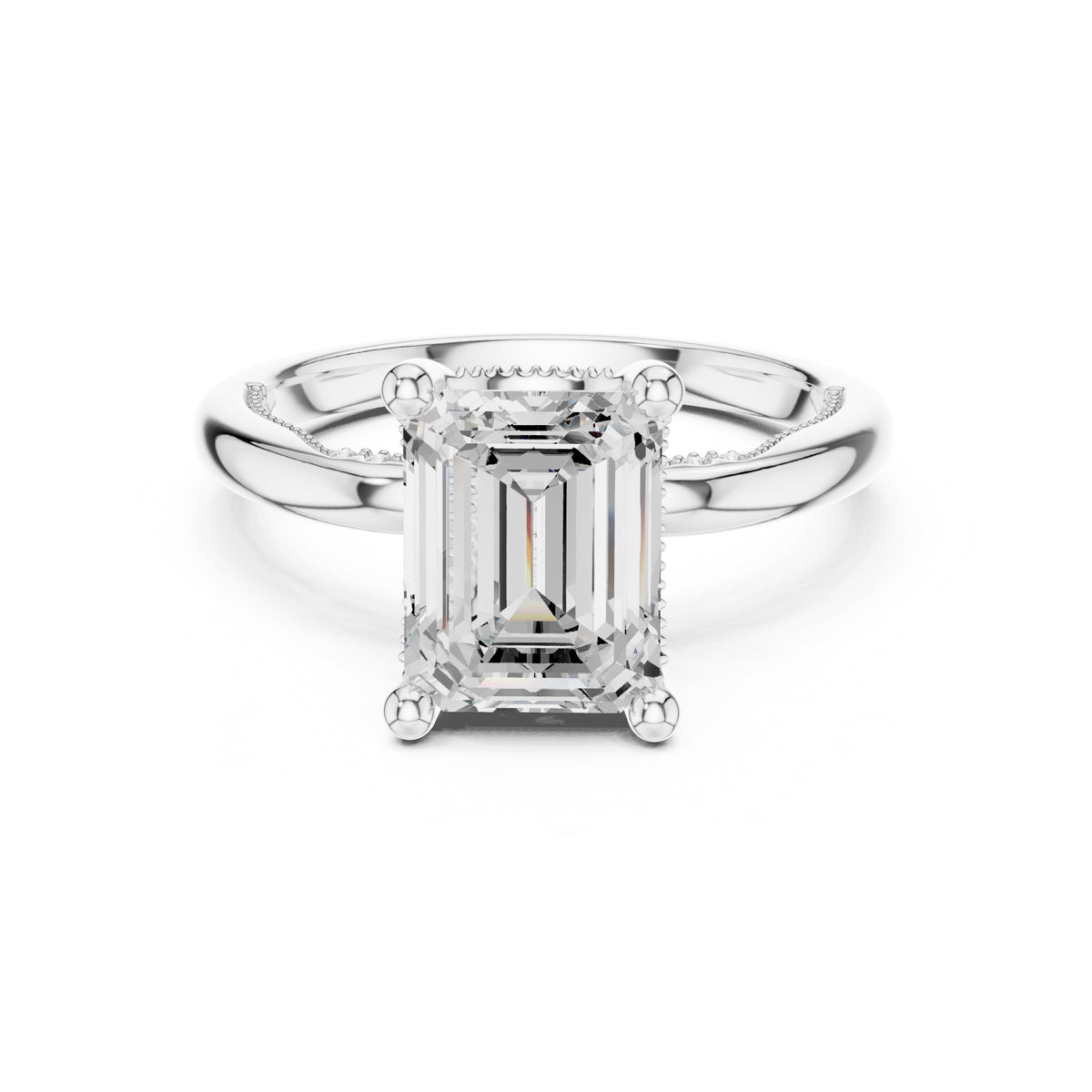 2.50 ct Ember Solitaire Engagement Ring 2.5ct White Gold Emerald