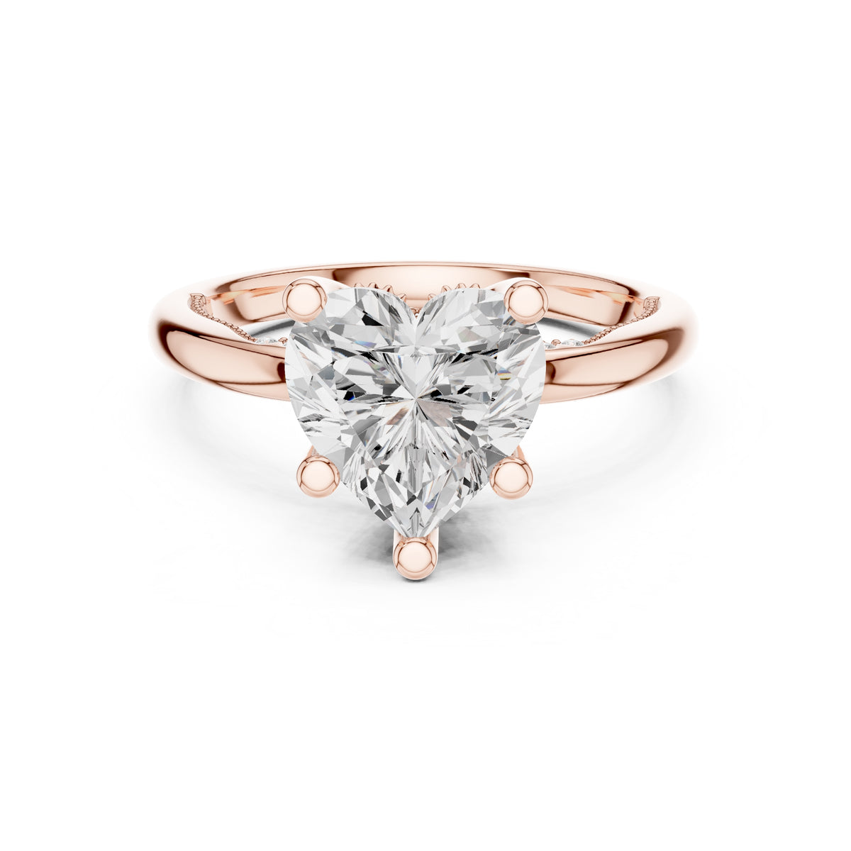 2.50 ct Ember Solitaire Engagement Ring 2.5ct Rose Gold Heart