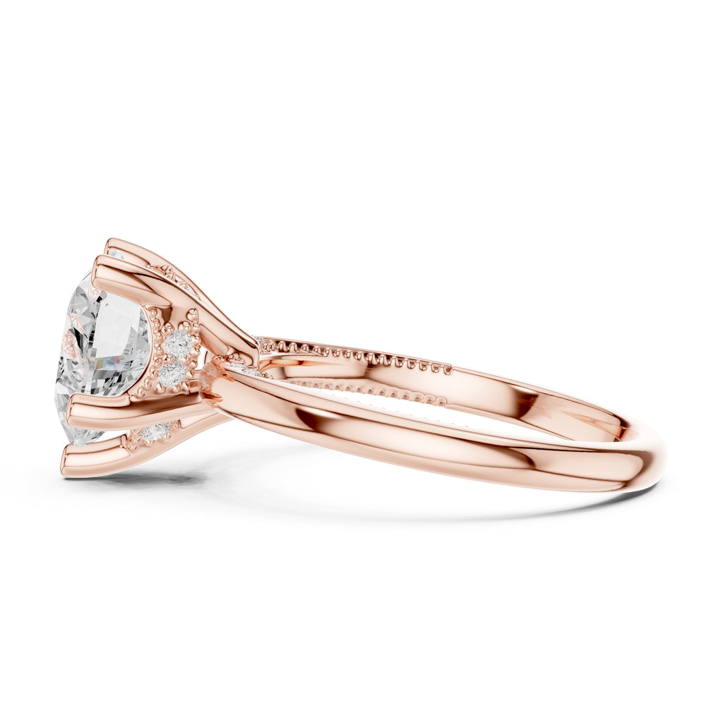 2.50 ct Ember Solitaire Engagement Ring 2.5ct Rose Gold Heart