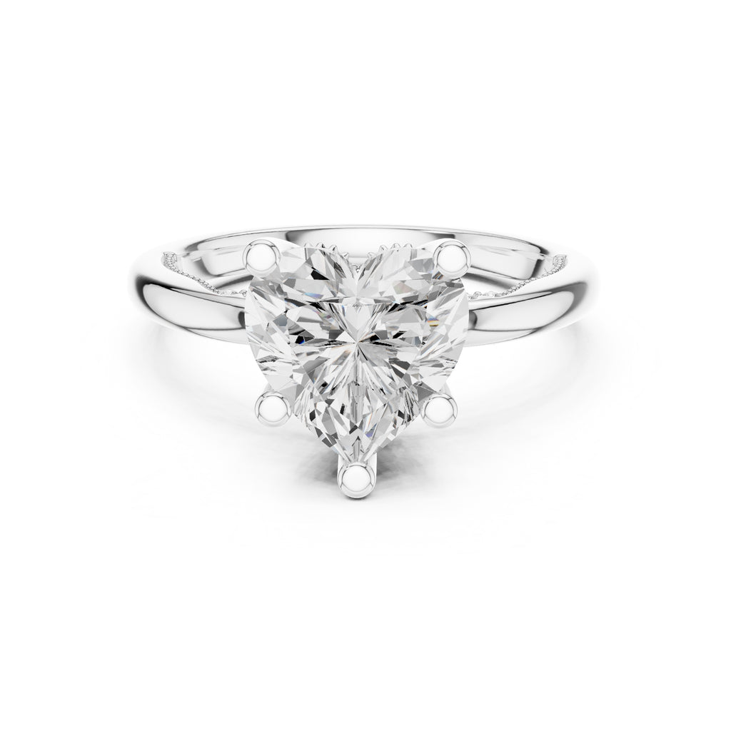 2.50 ct Ember Solitaire Engagement Ring 2.5ct White Gold Heart