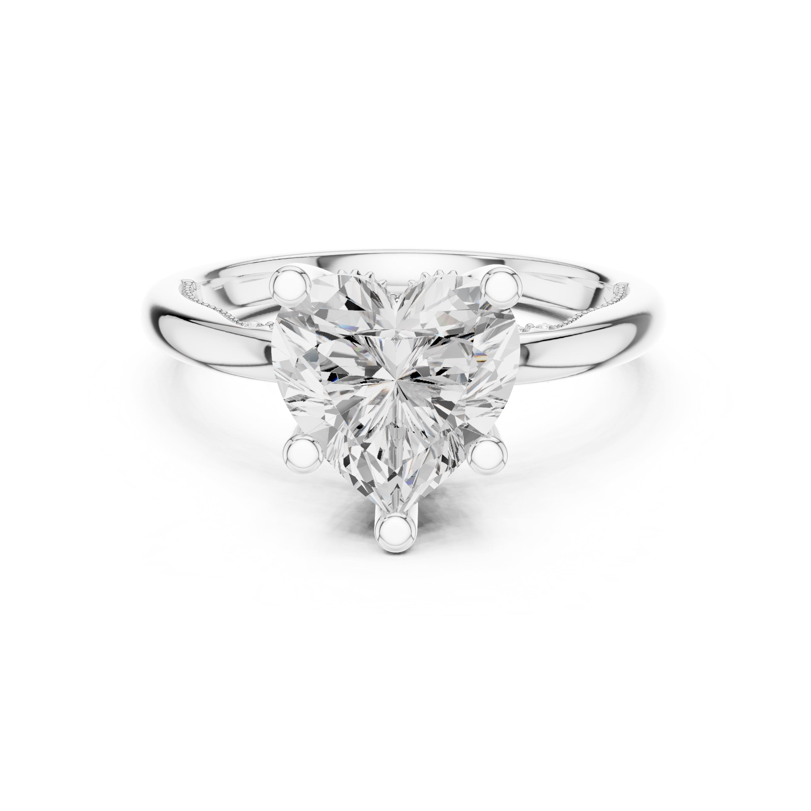 2.50 ct Ember Solitaire Engagement Ring 2.5ct White Gold Heart
