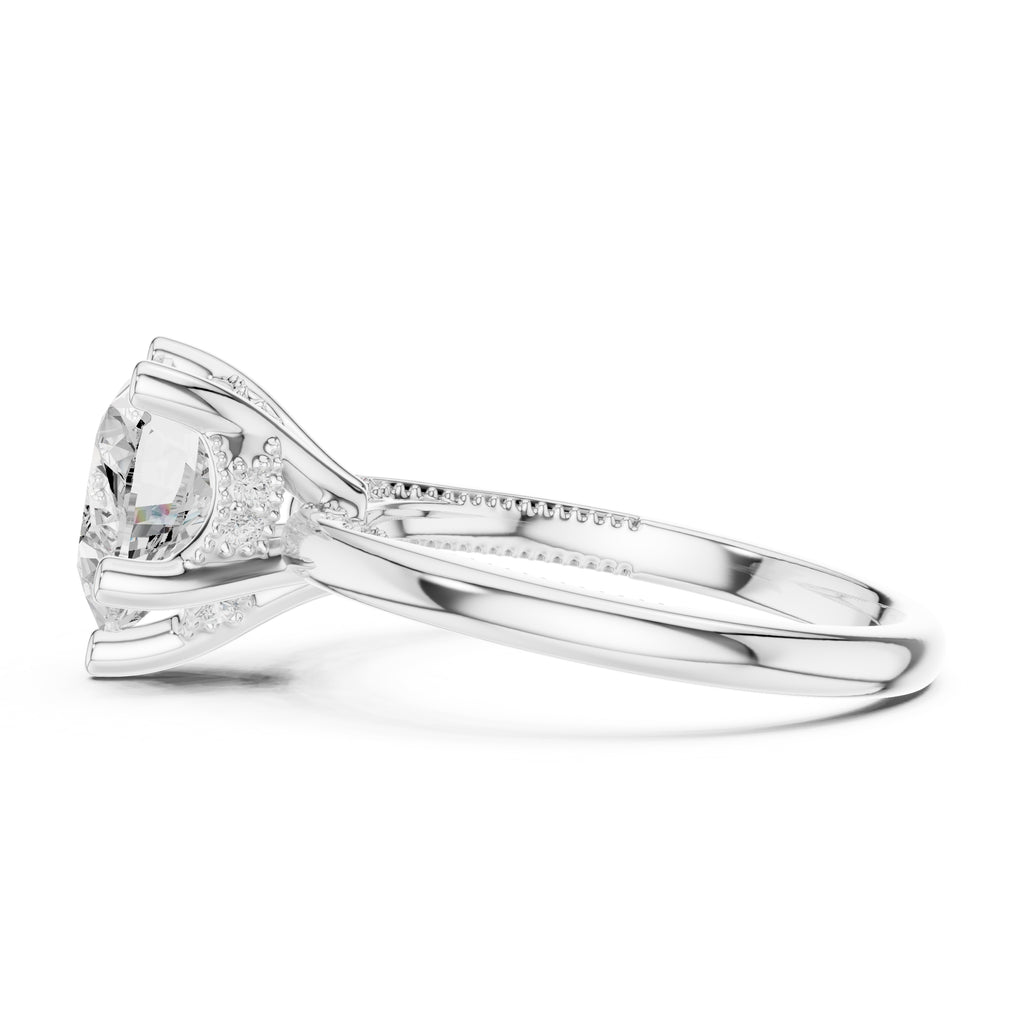 2.50 ct Ember Solitaire Engagement Ring 2.5ct White Gold Heart