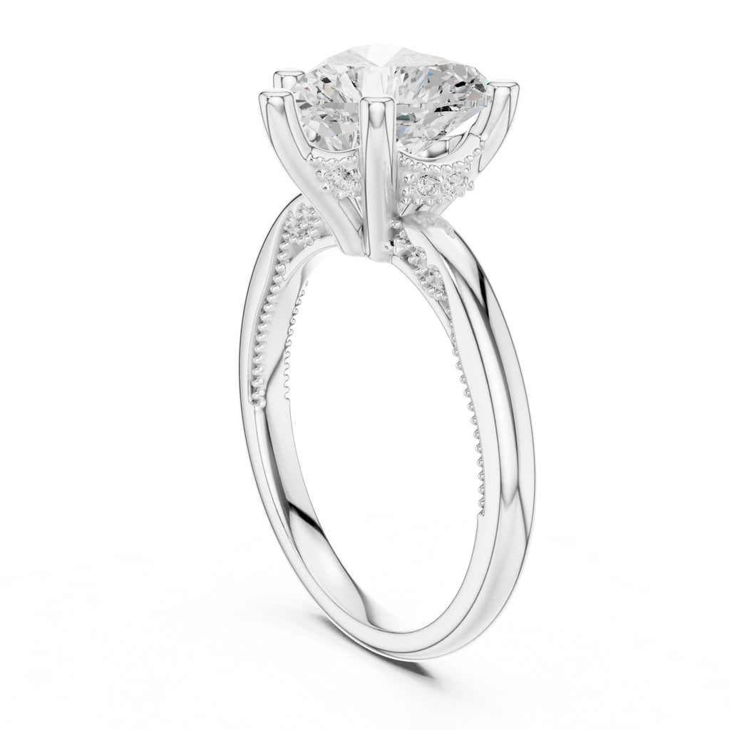 2.50 ct Ember Solitaire Engagement Ring 2.5ct White Gold Heart